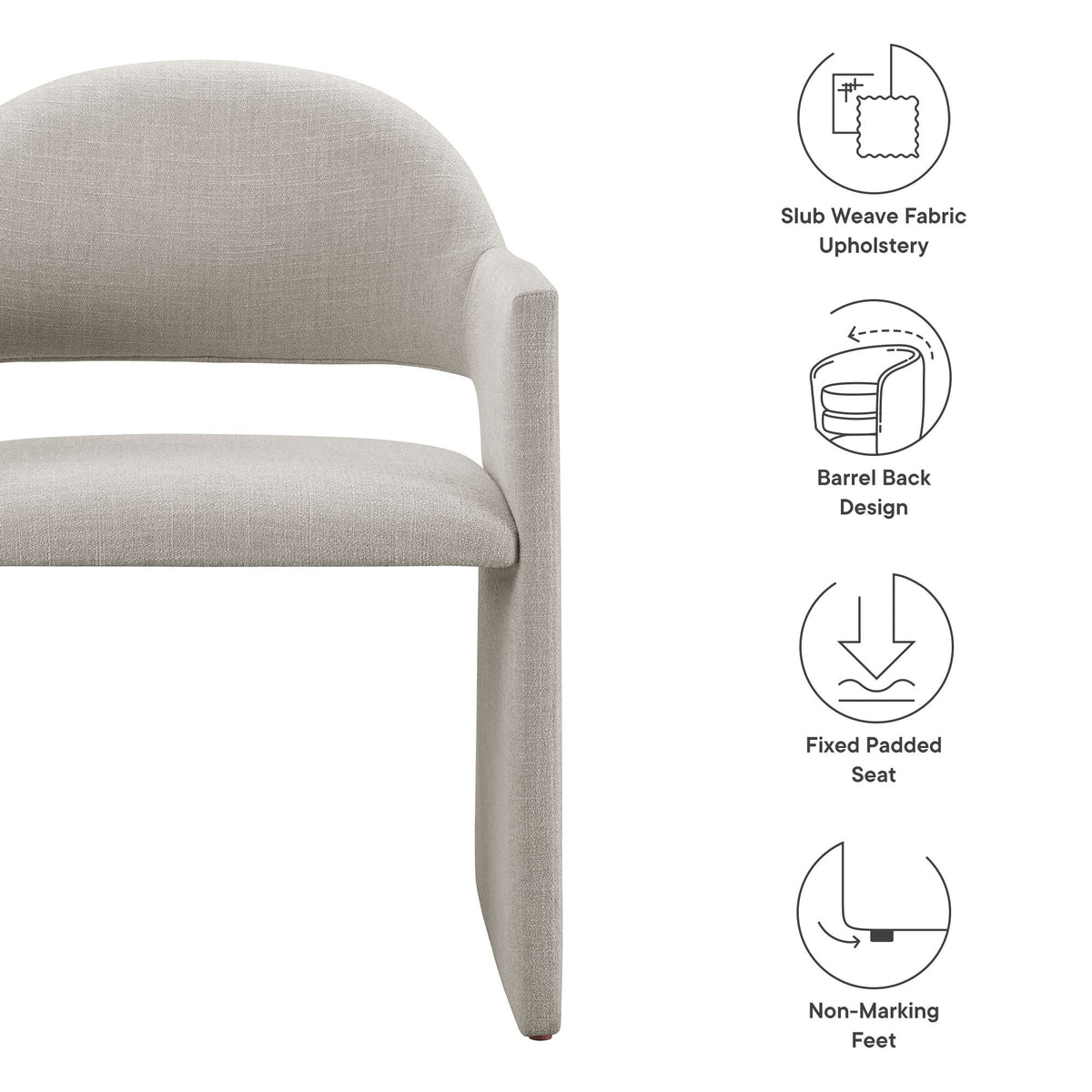 Talia Upholstered Fabric Dining Armchair