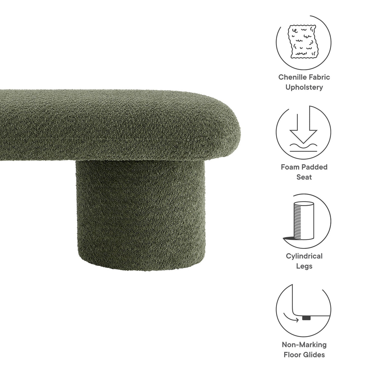 Orla Chenille Upholstered Bench - view 18