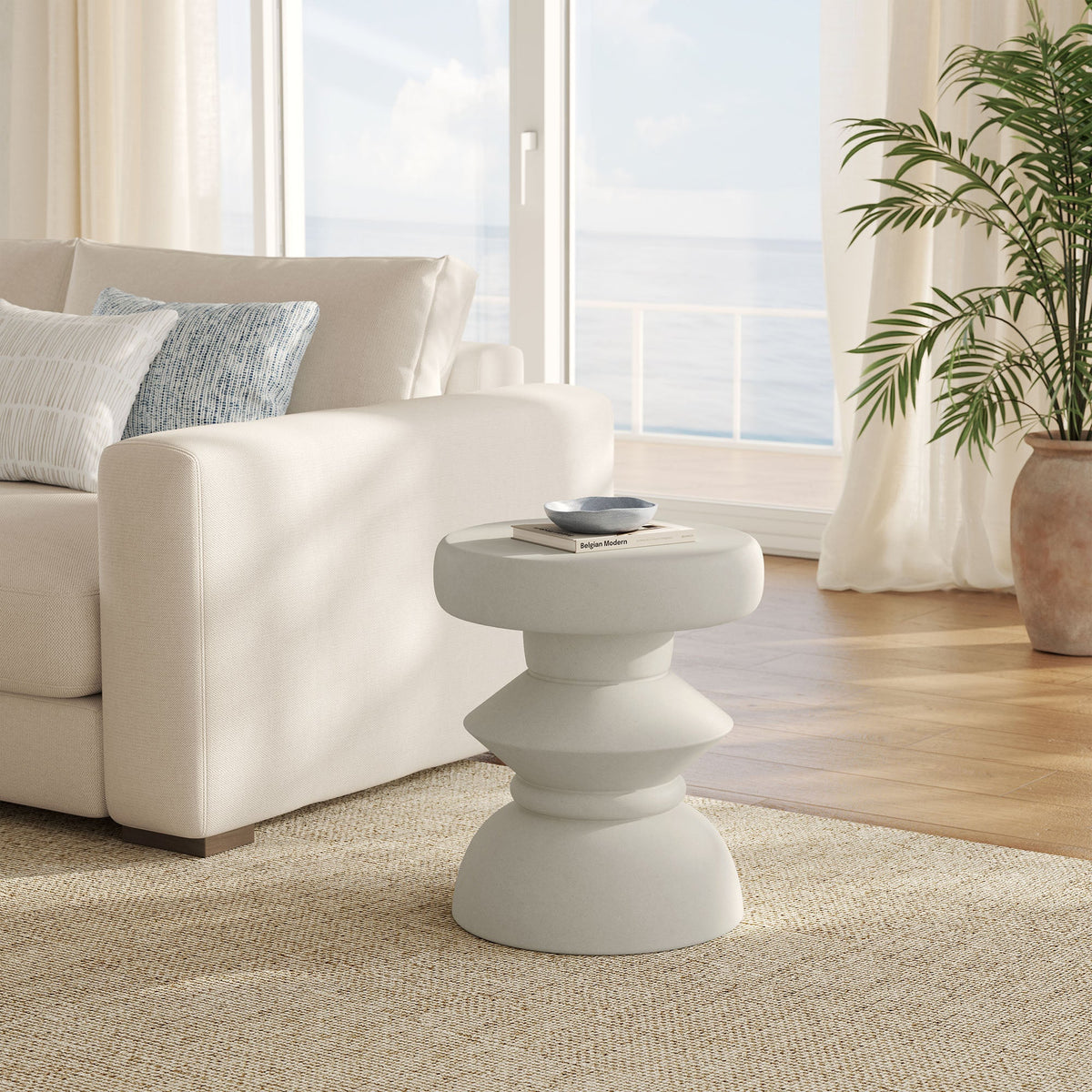 Terza Indoor - Outdoor Patio Concrete Side Table