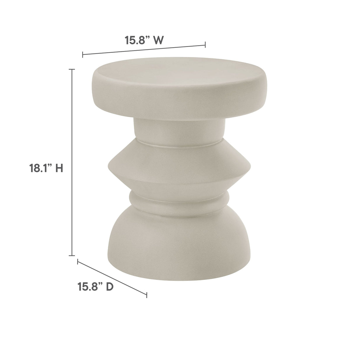 Terza Indoor - Outdoor Patio Concrete Side Table