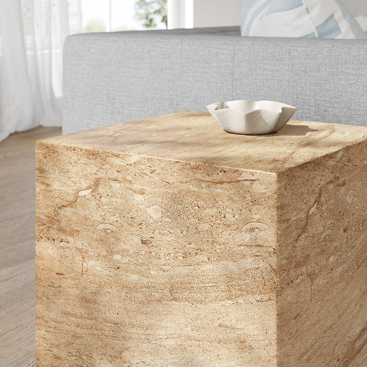 Jordana Square Plinth Indoor - Outdoor Patio Concrete Side Table