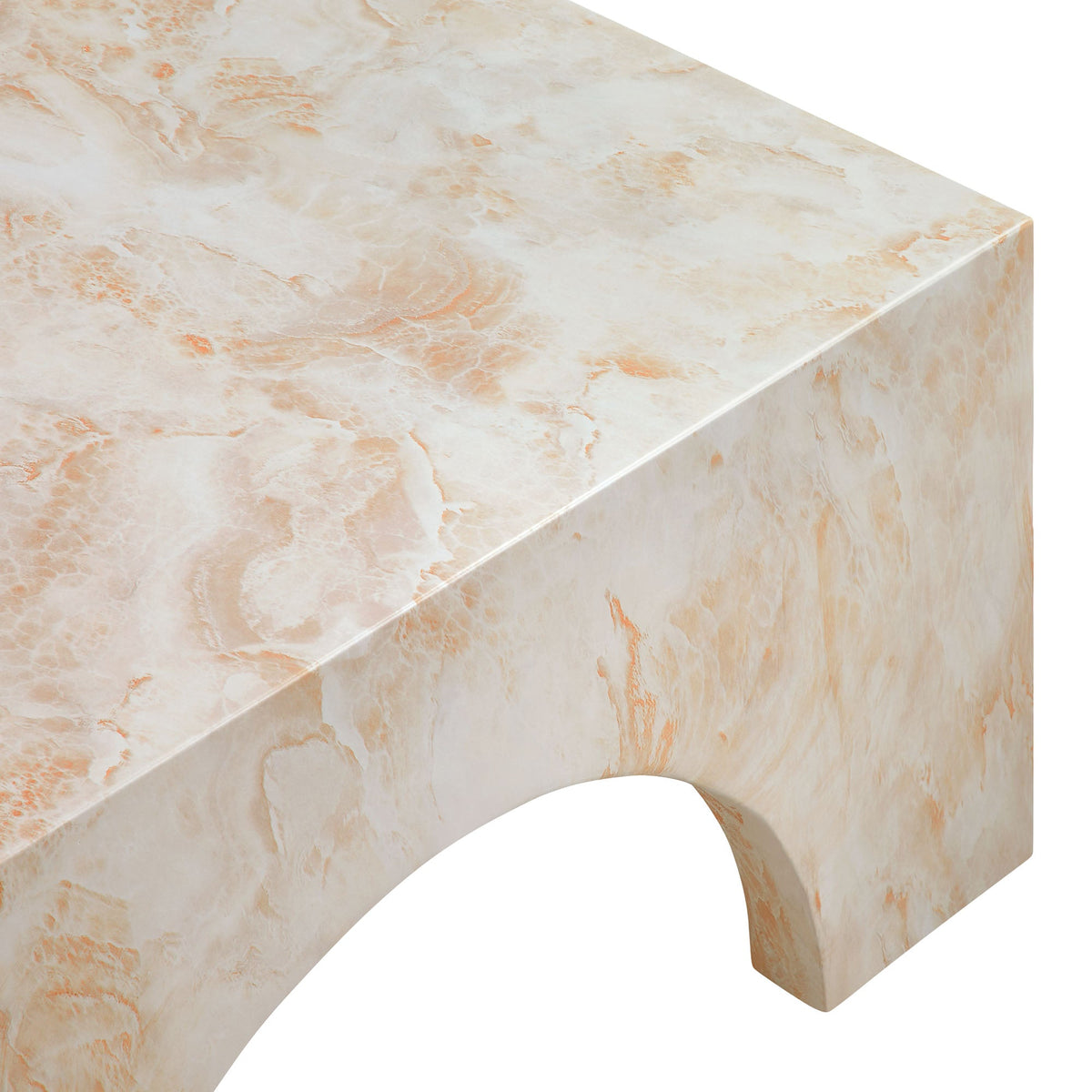 Valen Indoor - Outdoor Patio Arched Concrete Coffee Table