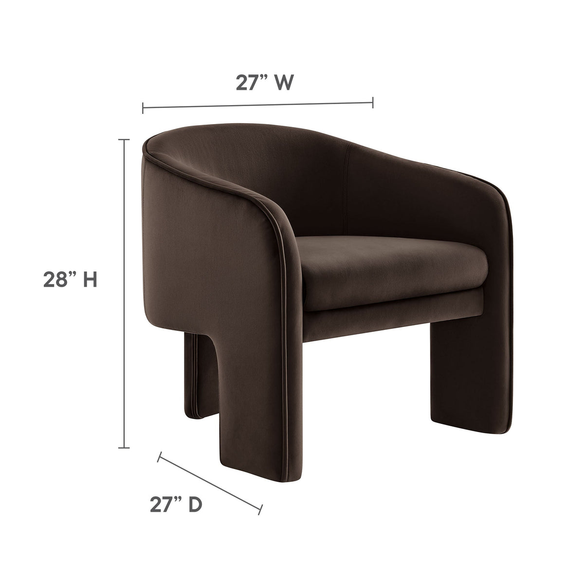 Greer Performance Velvet Upholstered Accent Armchair
