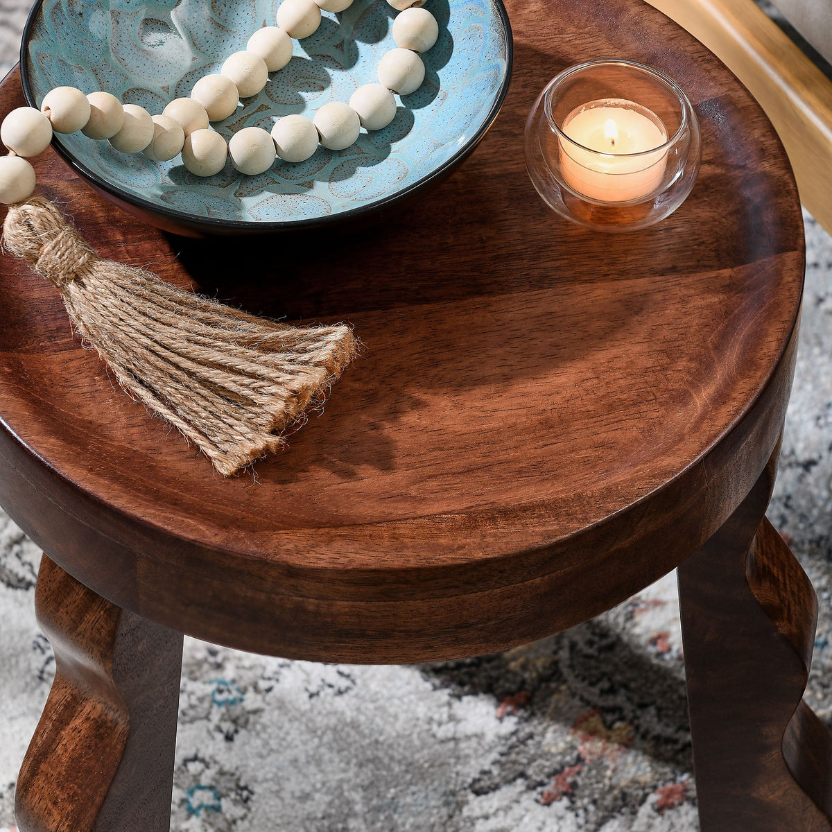 Sorrel Carved Wood Stool