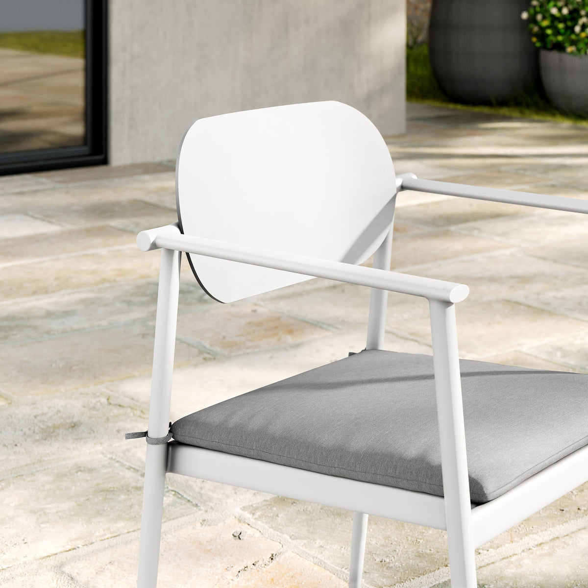Aeris Stackable Outdoor Patio Aluminum Dining Armchair Set of 2