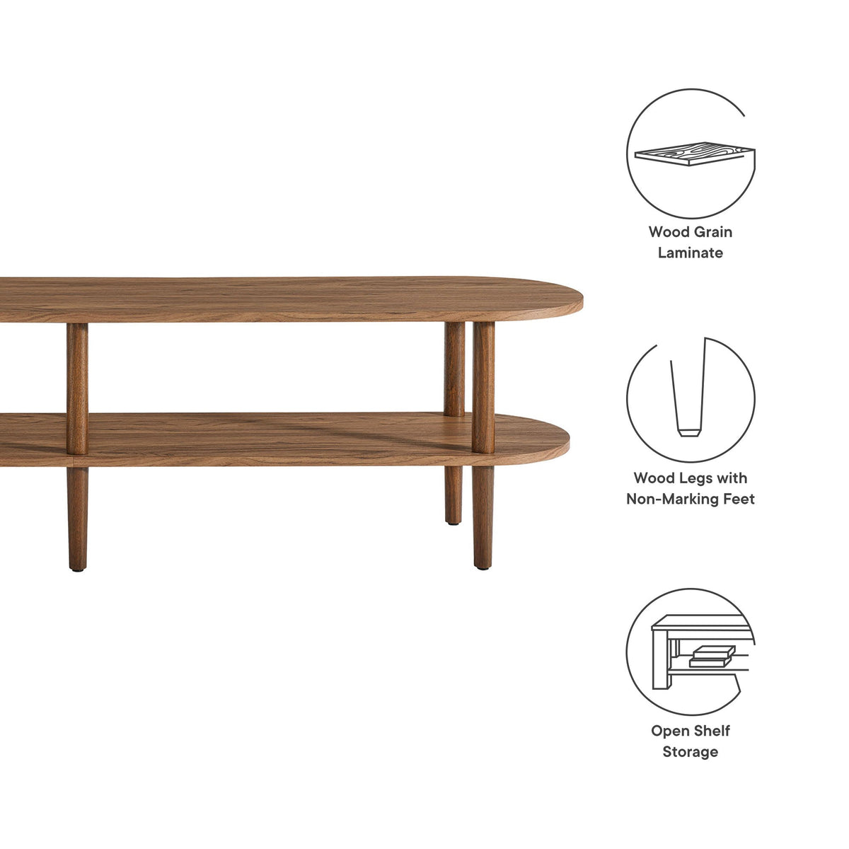 Torus Oval Wood TV Stand