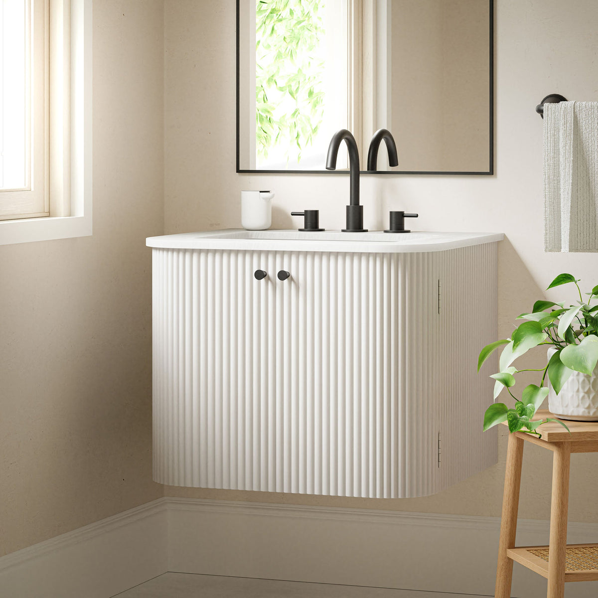 Zia Wall-Mount Bathroom Vanity with Marble Sink - view 51