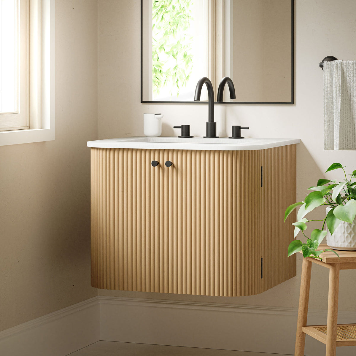Zia Wall-Mount Bathroom Vanity with Marble Sink - view 49