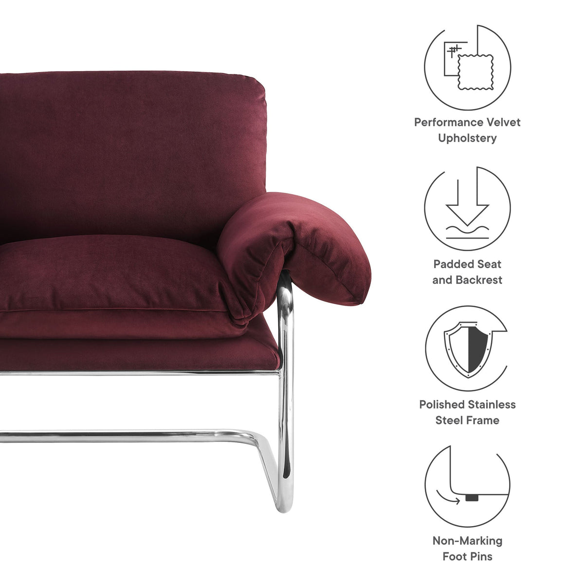 Ansel Performance Velvet Accent Chair