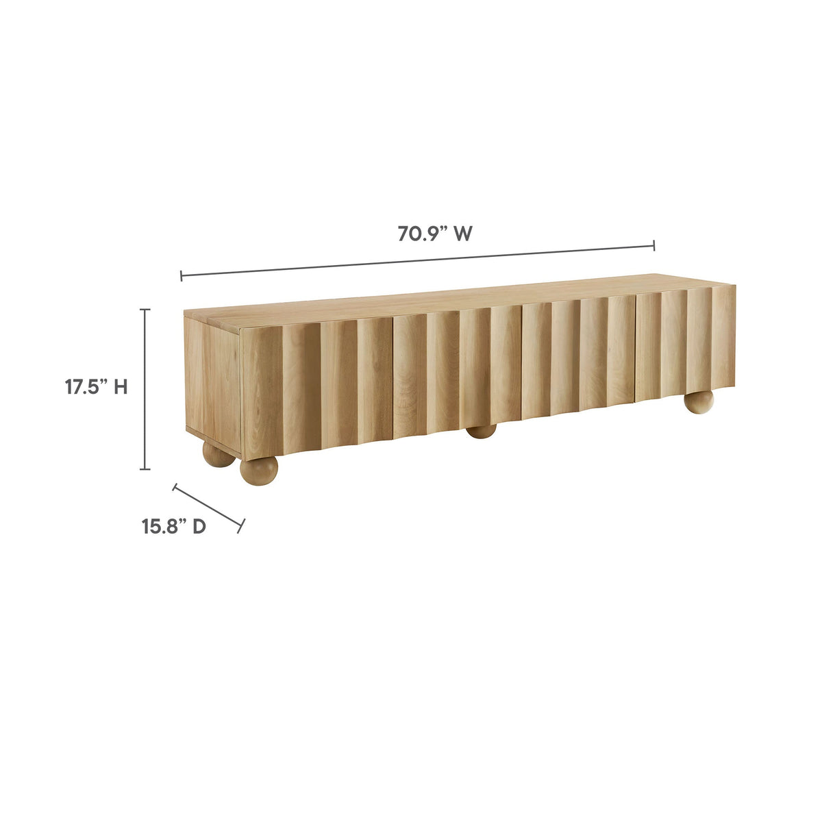 Sorren Scalloped 71" Wood TV Stand - view 18