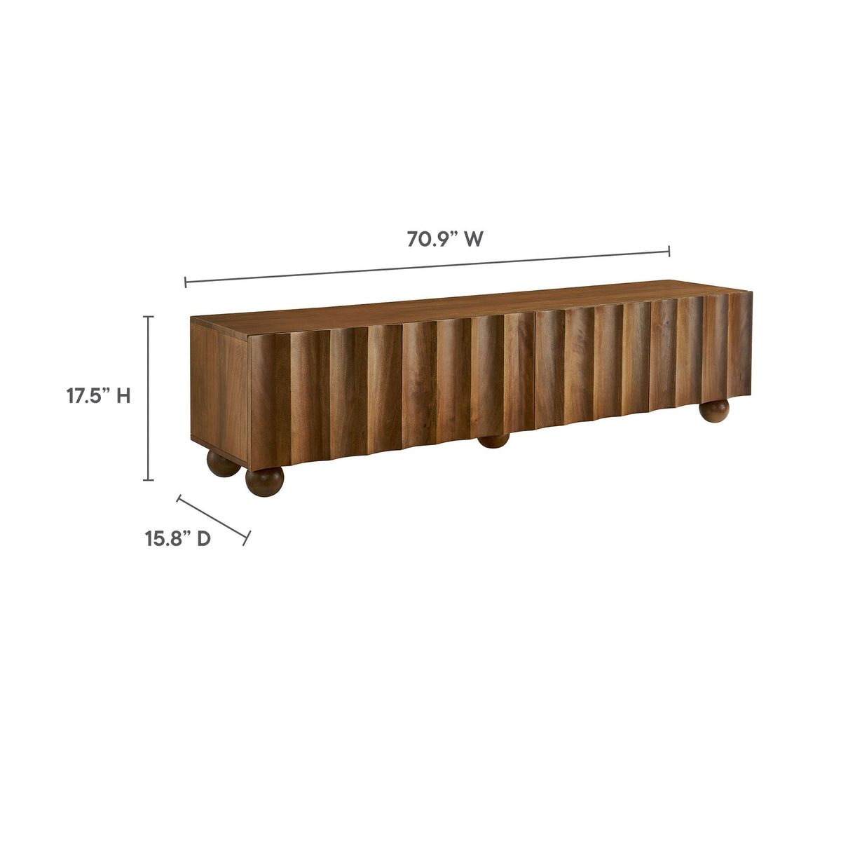 Sorren Scalloped 71" Wood TV Stand - view 17