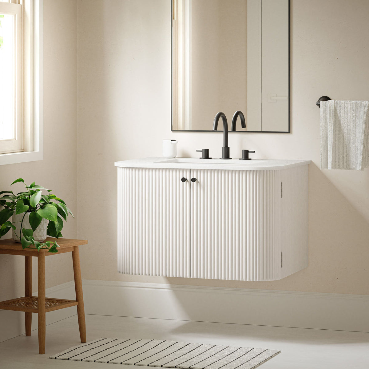 Zia Wall-Mount Bathroom Vanity with Marble Sink - view 53