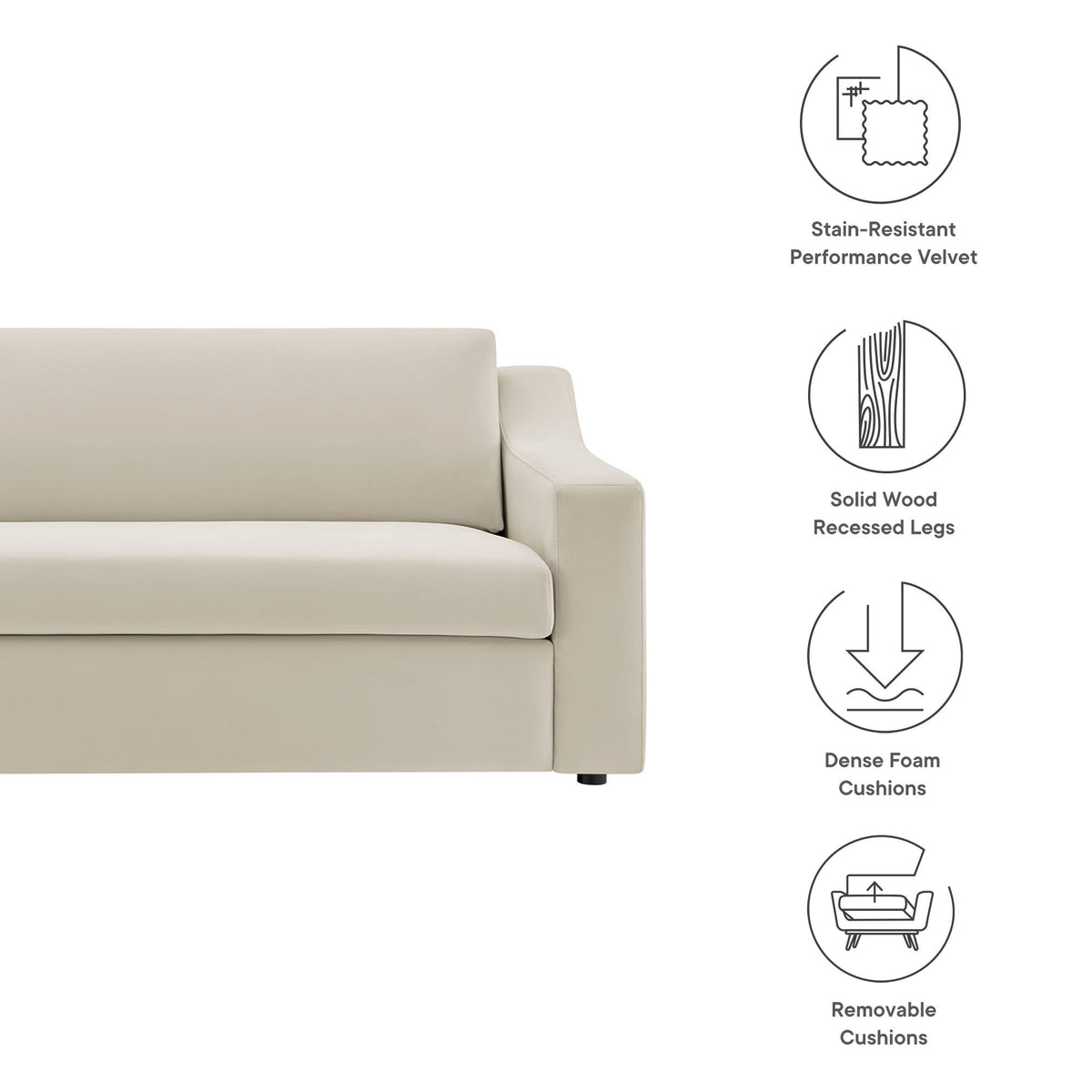 Liora Performance Velvet Sofa