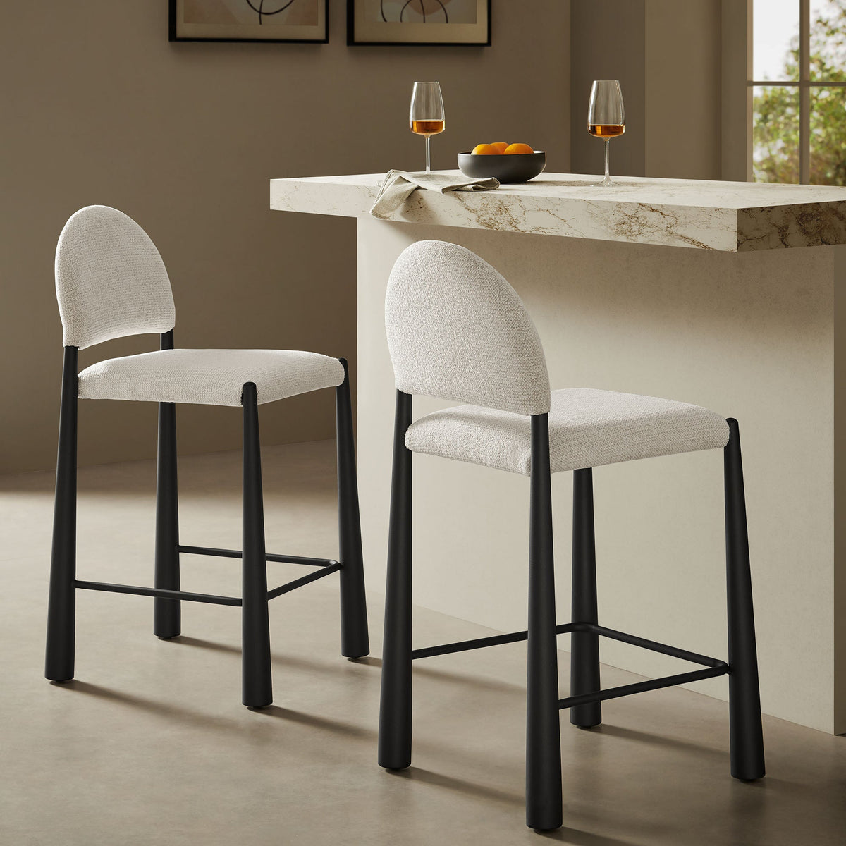 Hayley Upholstered Fabric Counter Stool