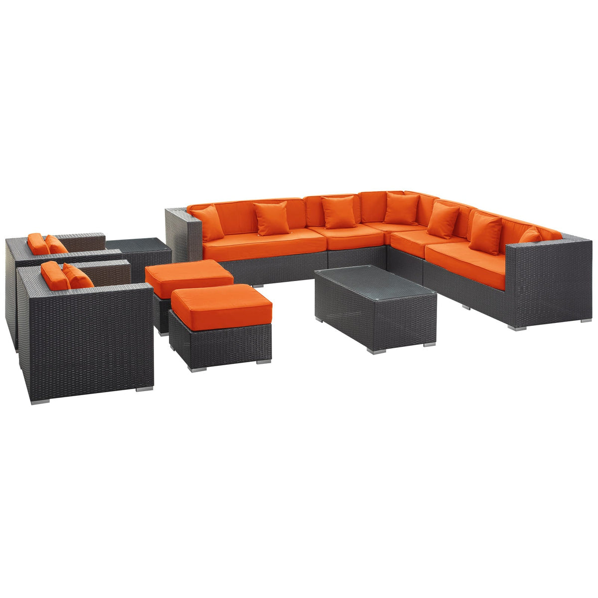 Cohesion 11 Piece Outdoor Patio Sectional Set - view 3