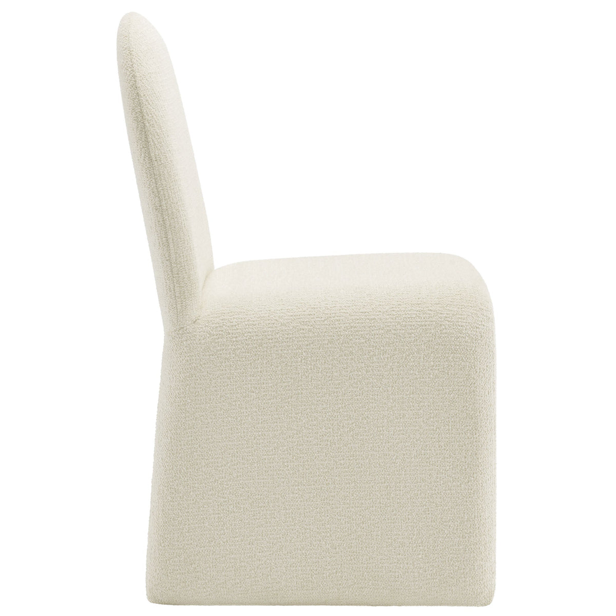 Junia Boucle Upholstered Arch Armless Dining Chair - view 3