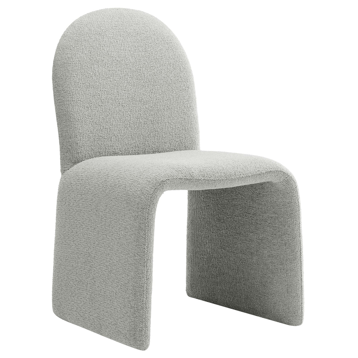 Junia Boucle Upholstered Arch Armless Dining Chair - view 2