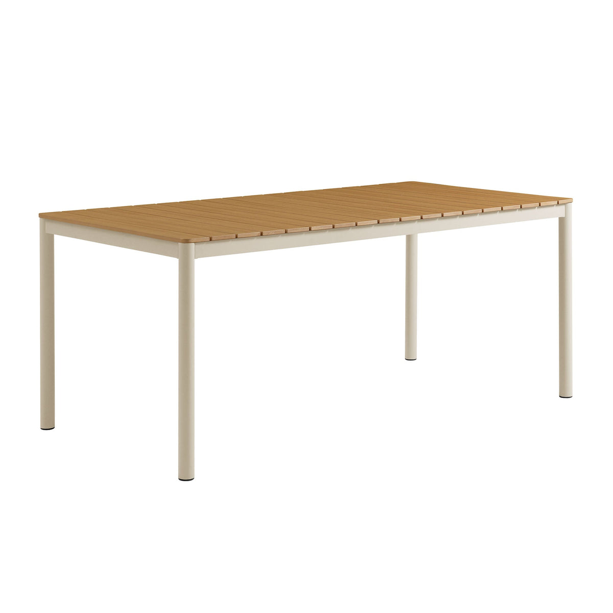 Finn 71" Outdoor Patio Aluminum Dining Table with Faux Wood Top - view 1