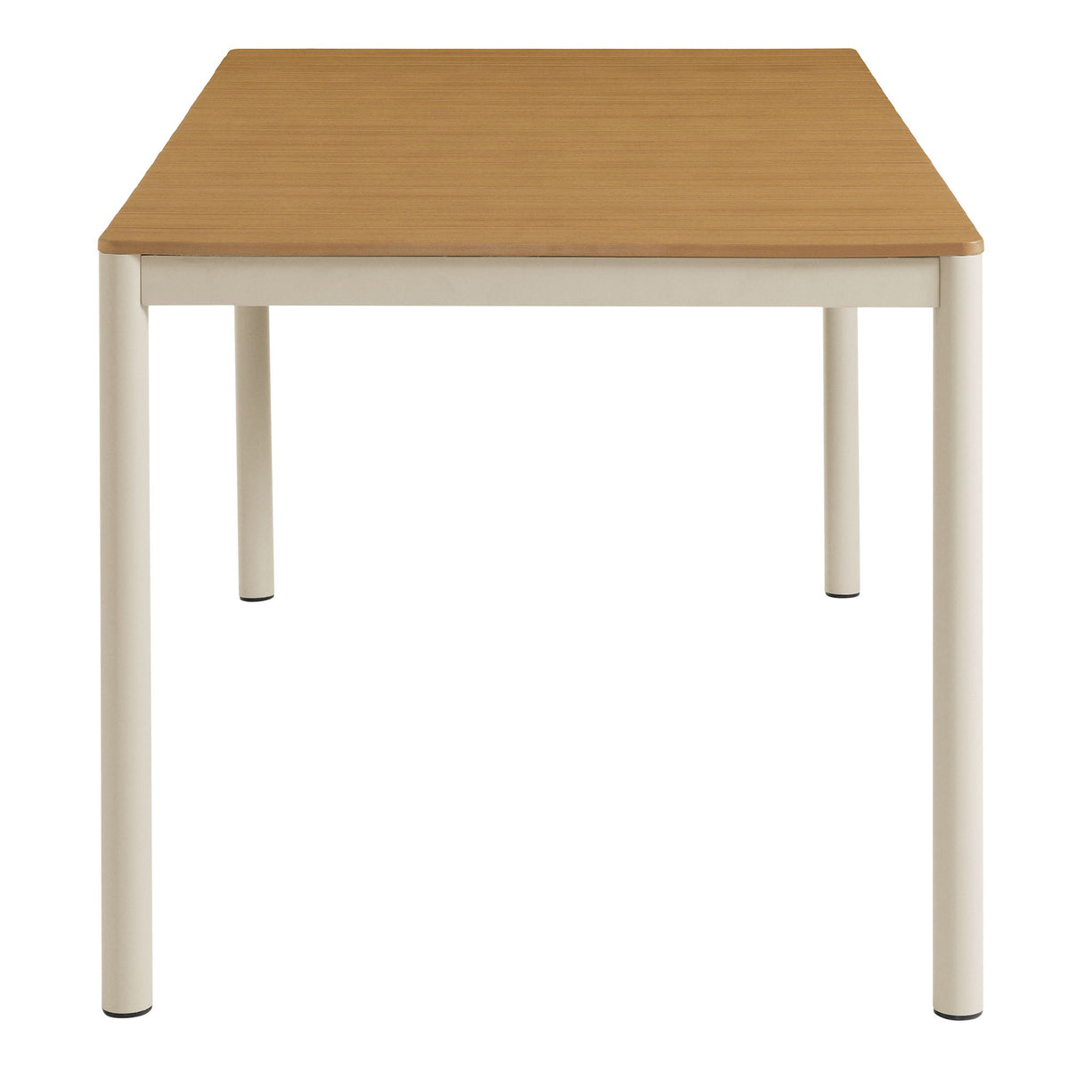 Finn 71" Outdoor Patio Aluminum Dining Table with Faux Wood Top - view 2