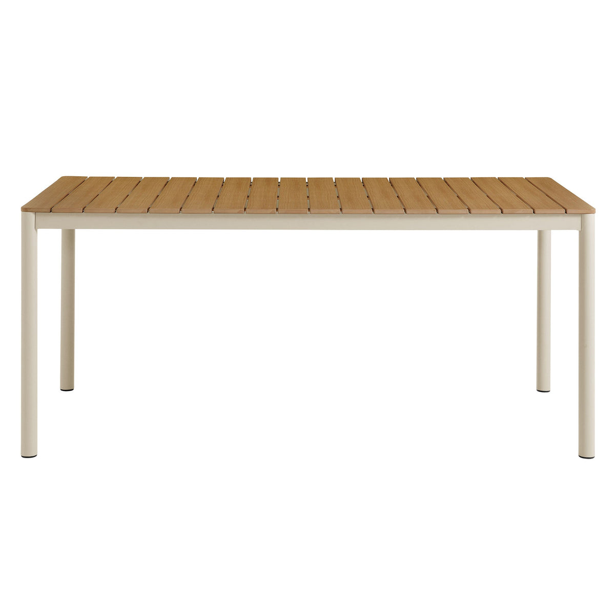 Finn 71" Outdoor Patio Aluminum Dining Table with Faux Wood Top - view 3