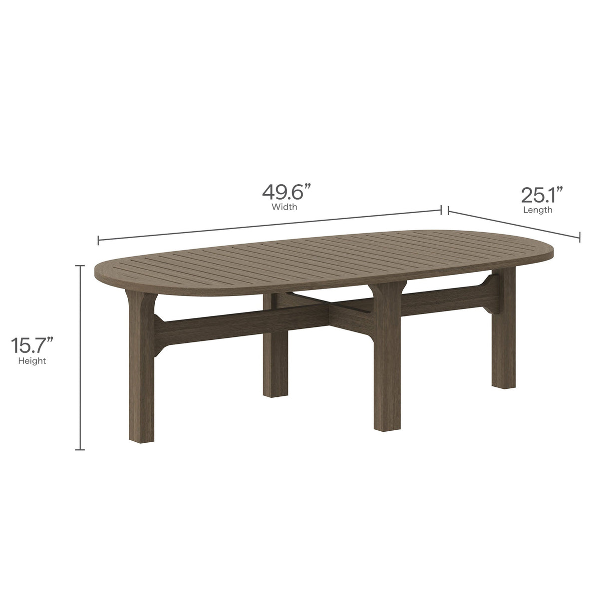 Saratoga Oval Outdoor Patio Teak Wood Coffee Table
