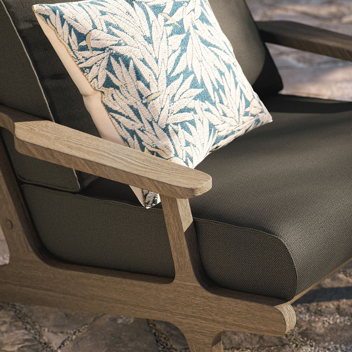 Saratoga Outdoor Teak Wood Armchair