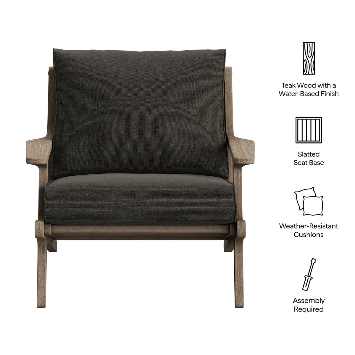 Saratoga Outdoor Teak Wood Armchair
