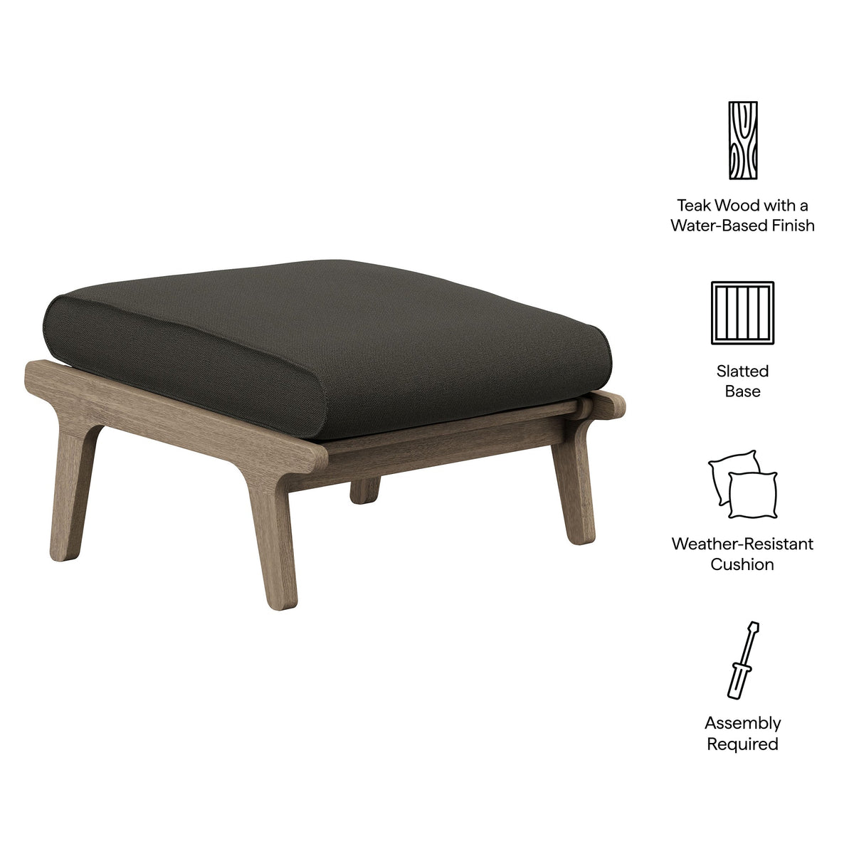 Saratoga Outdoor Teak Ottoman