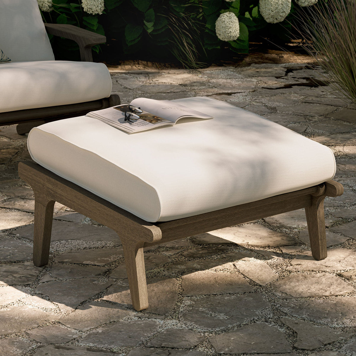 Saratoga Outdoor Teak Ottoman
