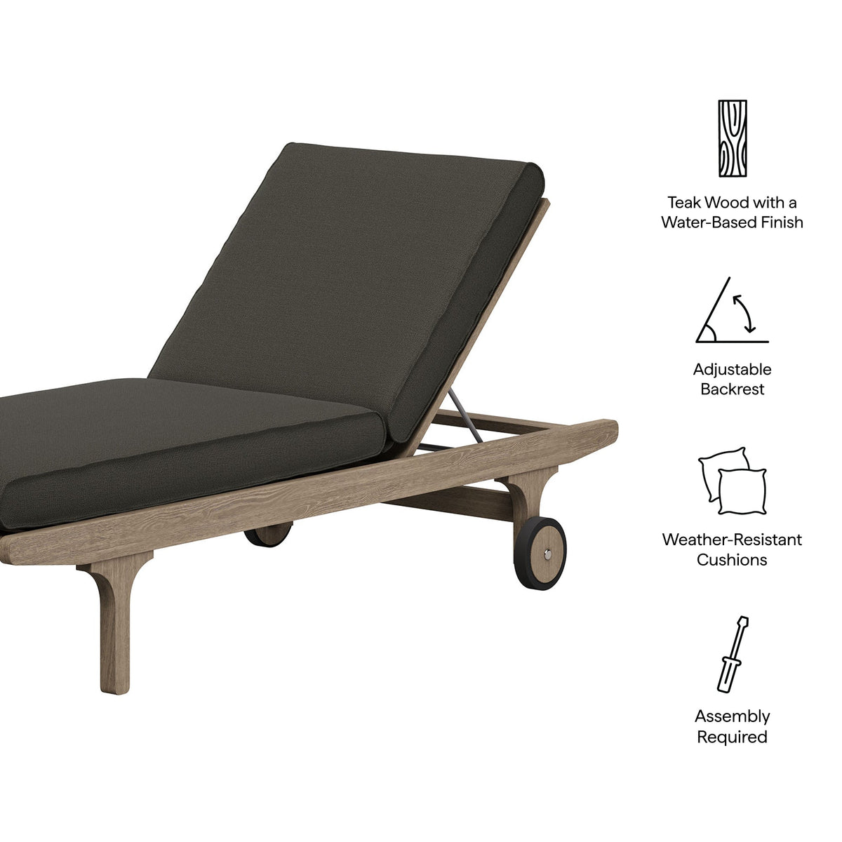 Saratoga Outdoor Teak Chaise Lounge Chair - view 24