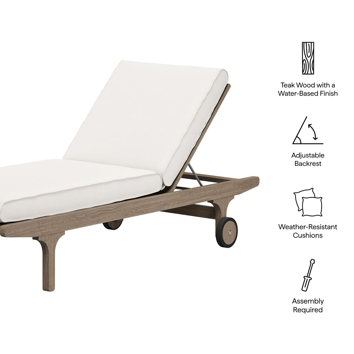Saratoga Outdoor Teak Chaise Lounge Chair - view 22