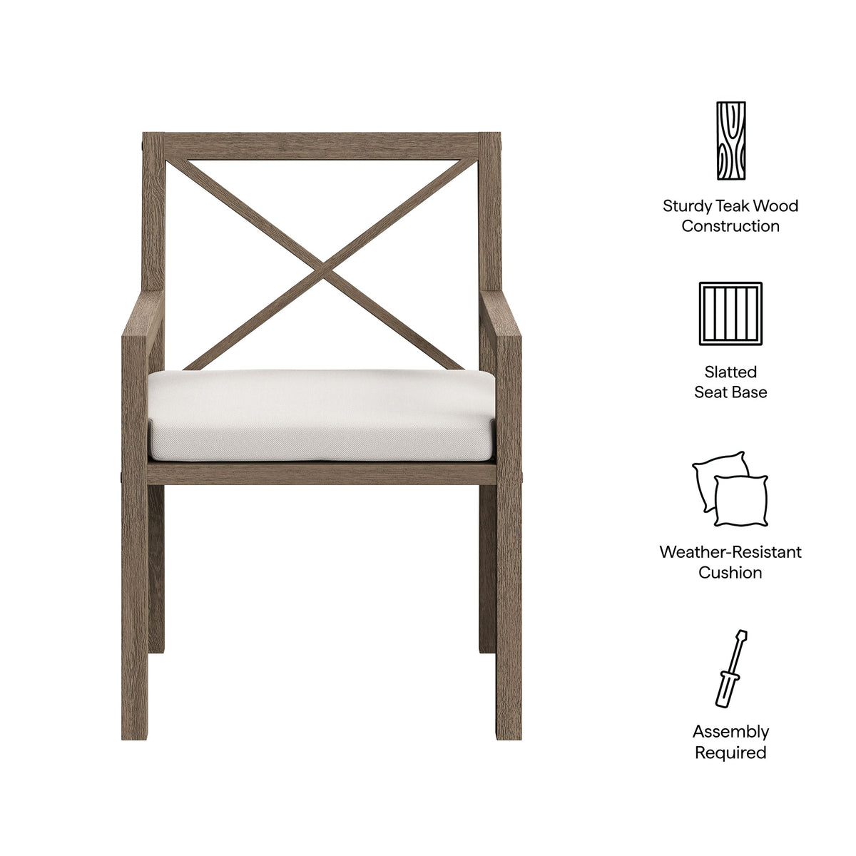 Northlake Outdoor Teak Dining Armchair
