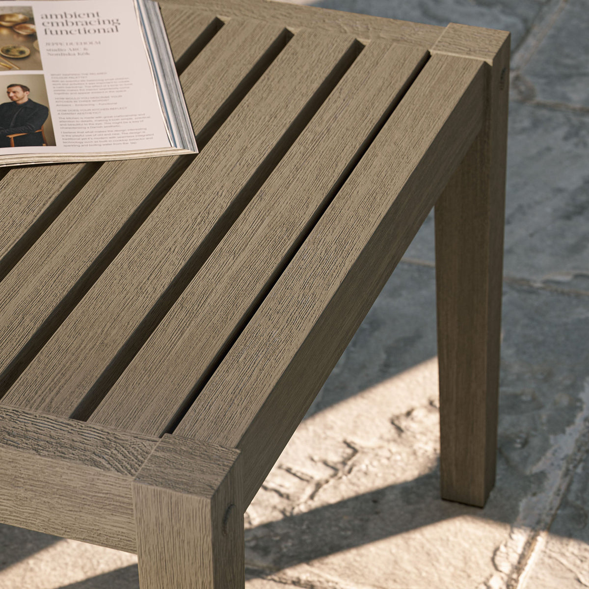 Northlake Square Outdoor Patio Teak Side Table