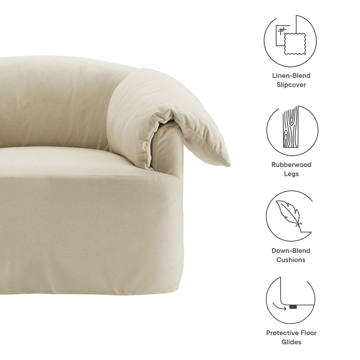 Lark Slipcovered Fabric Oversized Armchair