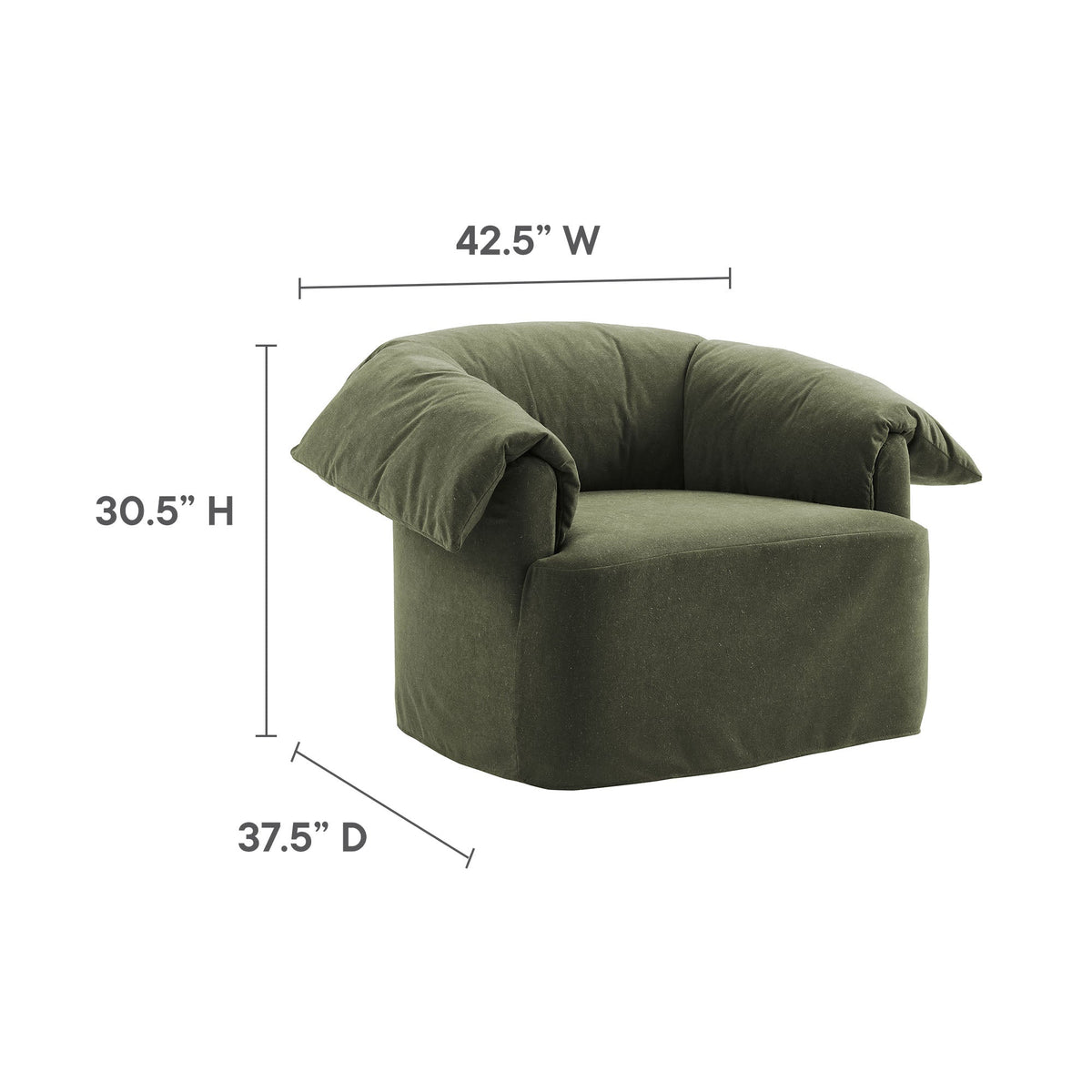 Lark Slipcovered Fabric Oversized Armchair
