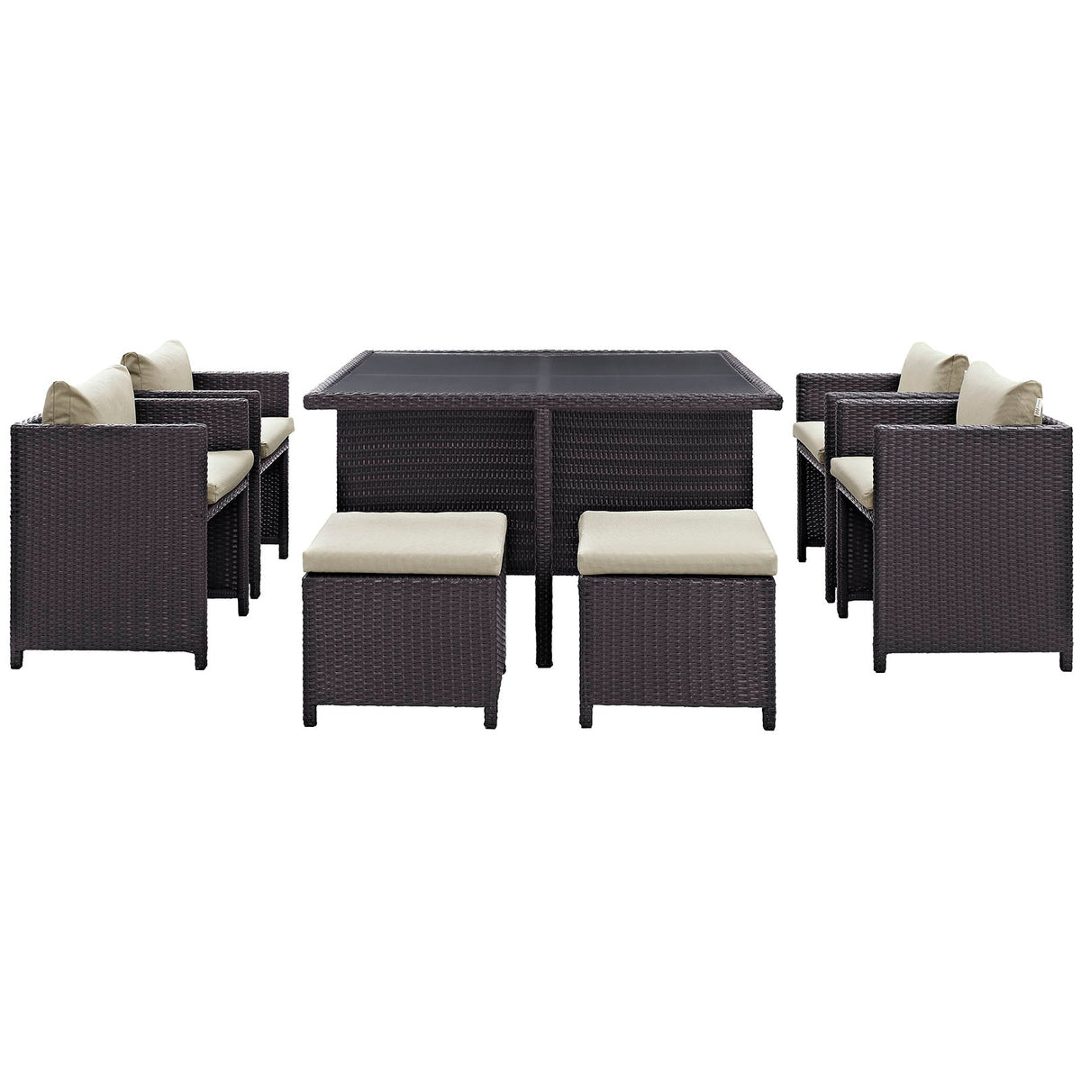 Inverse 9 Piece Outdoor Patio Dining Set