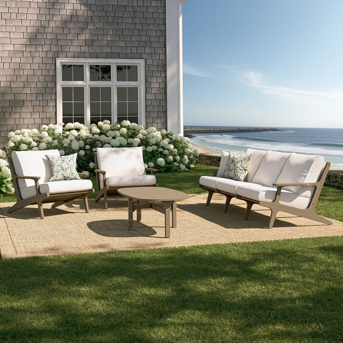 Saratoga 4-Piece Outdoor Teak Wood Furniture Set