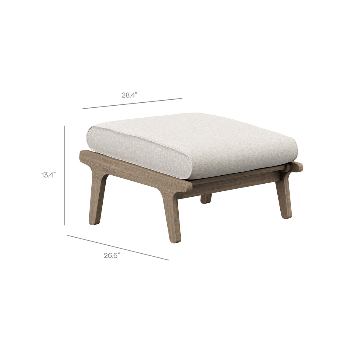 Saratoga Outdoor Teak Wood Chair and Ottoman Set