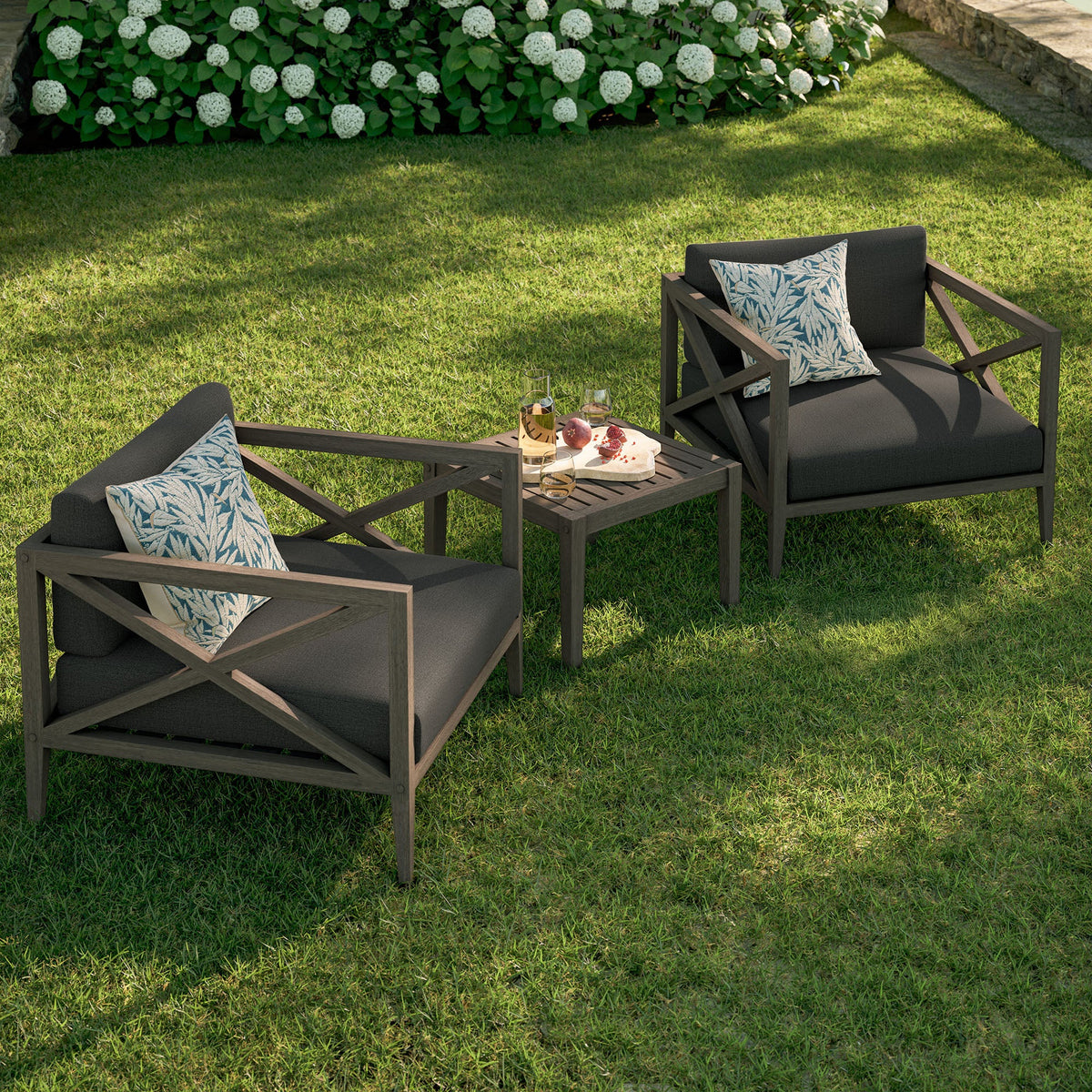 Northlake 3-Piece Outdoor Teak Wood Furniture Set with Armchair and Side Table - view 9