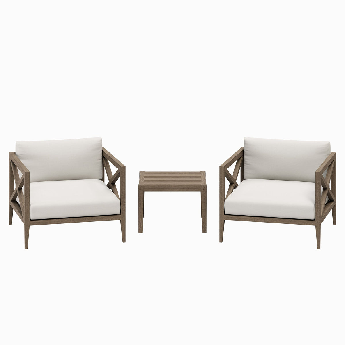 Northlake 3-Piece Outdoor Teak Wood Furniture Set with Armchair and Side Table - view 4