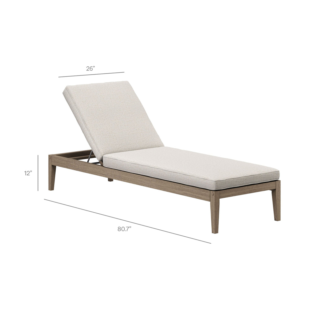 Northlake 3-Piece Outdoor Teak Wood Furniture Set with Chaise Lounges and Side Table