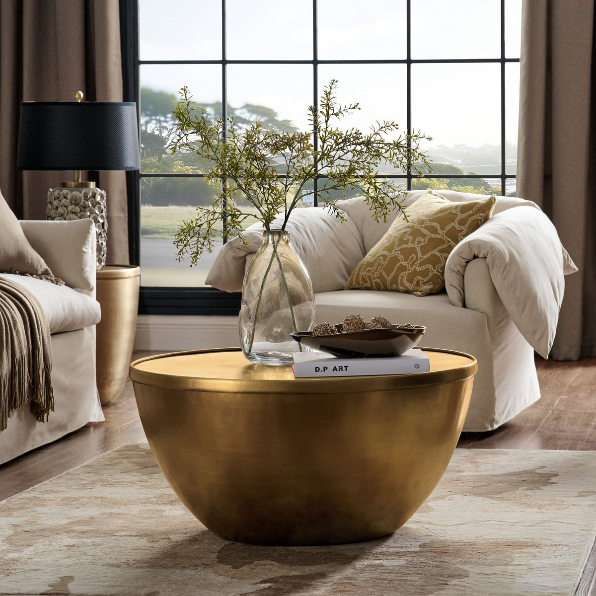 Viora 32 Inch Metal Storage Coffee Table