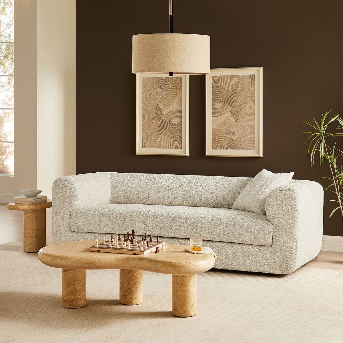 Leif 89" Boucle Upholstered Sofa