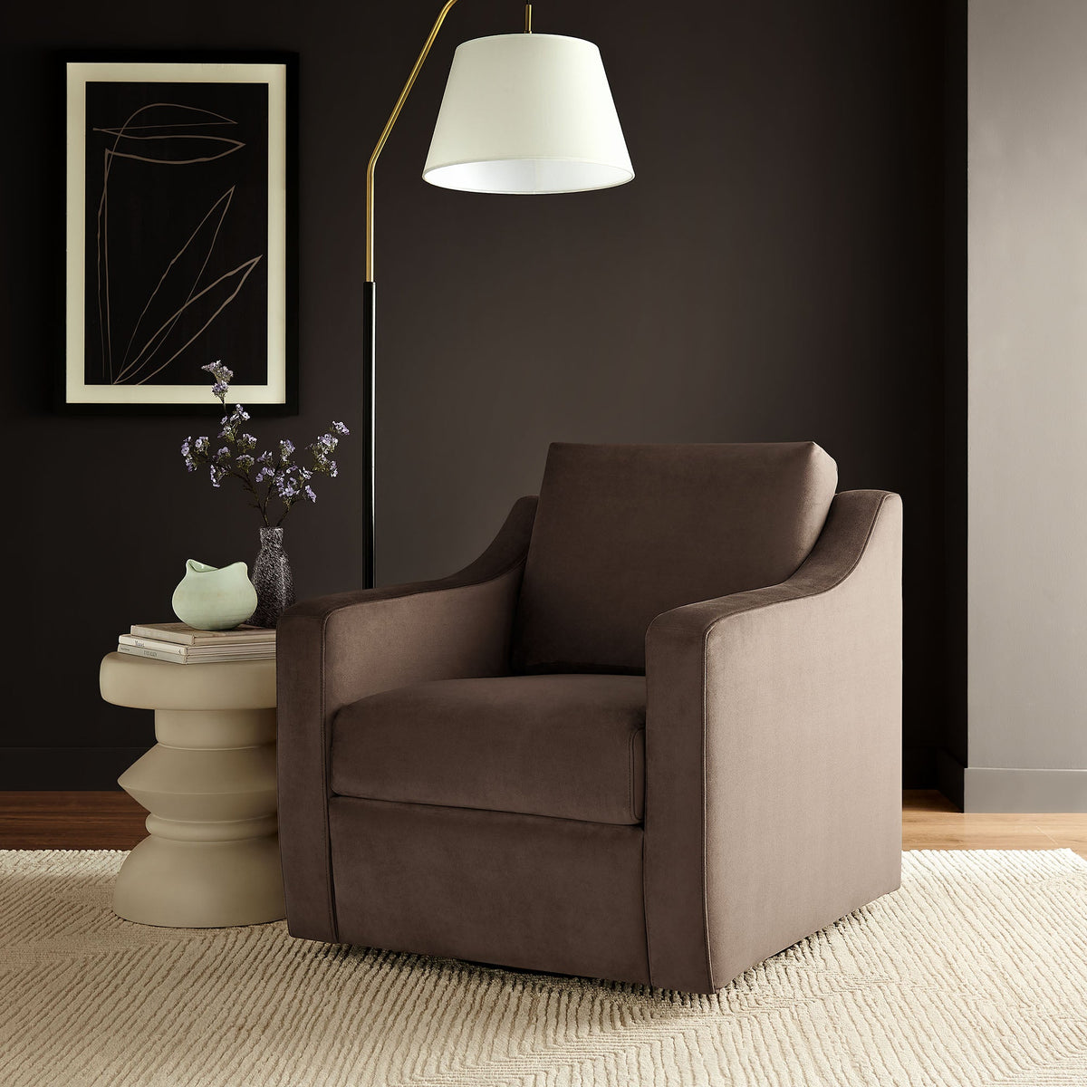 Liora Performance Velvet Armchair