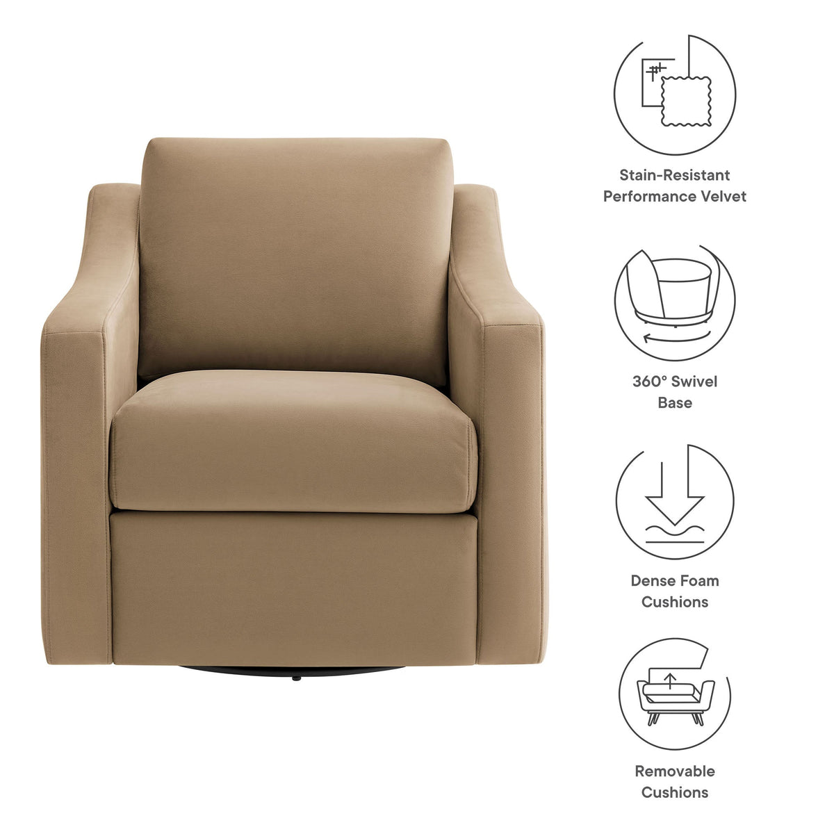 Liora Performance Velvet Armchair