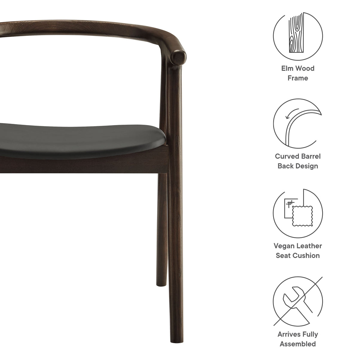 Henry Vegan Leather and Wood Dining Chair - view 16