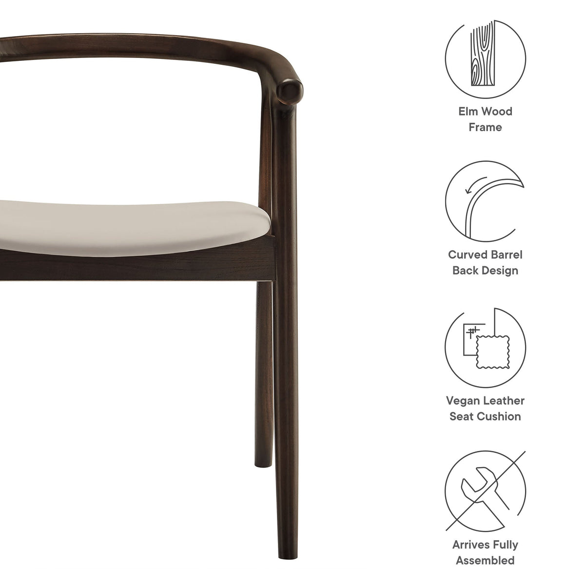 Henry Vegan Leather and Wood Dining Chair - view 15