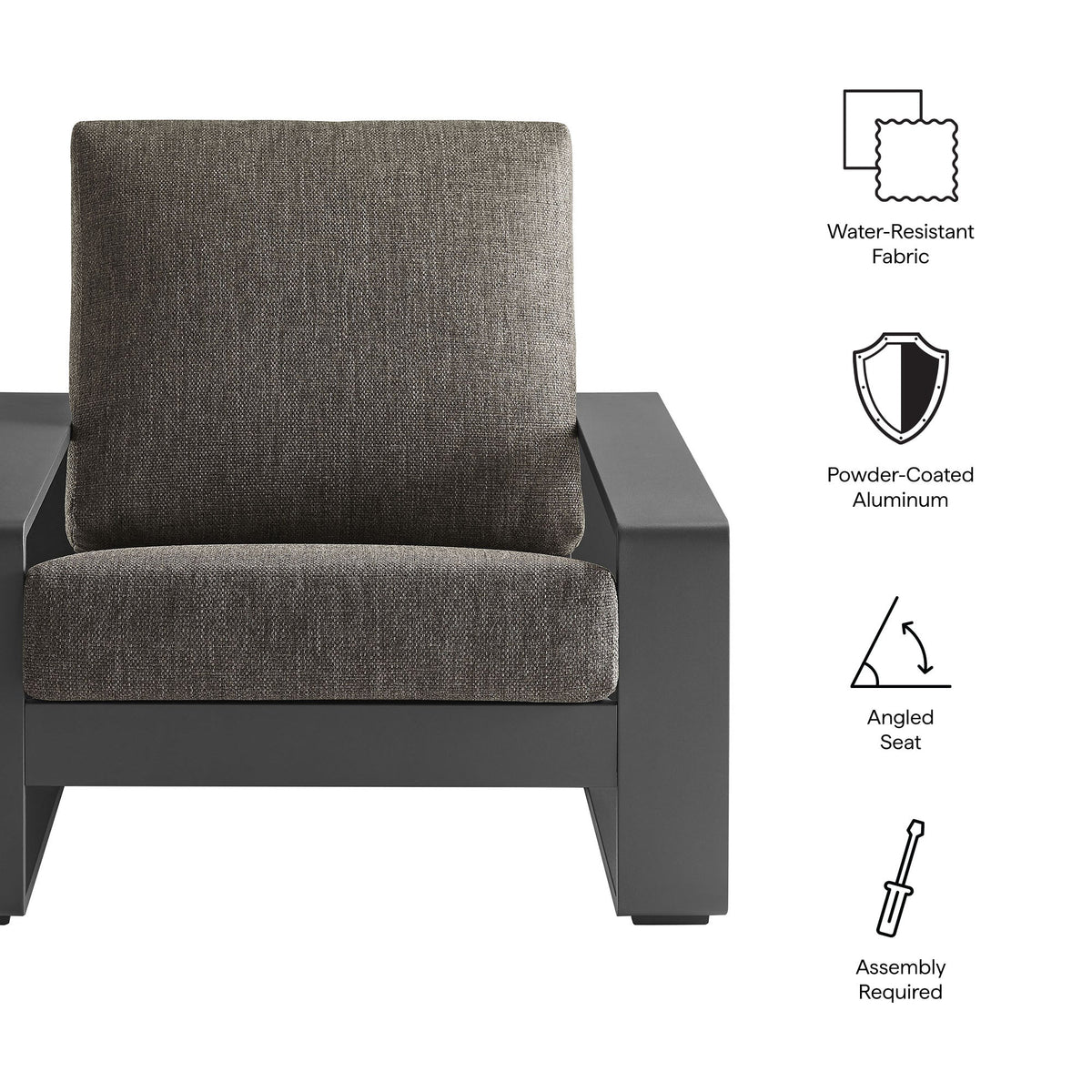 Lirienne Outdoor Patio Aluminum Armchair