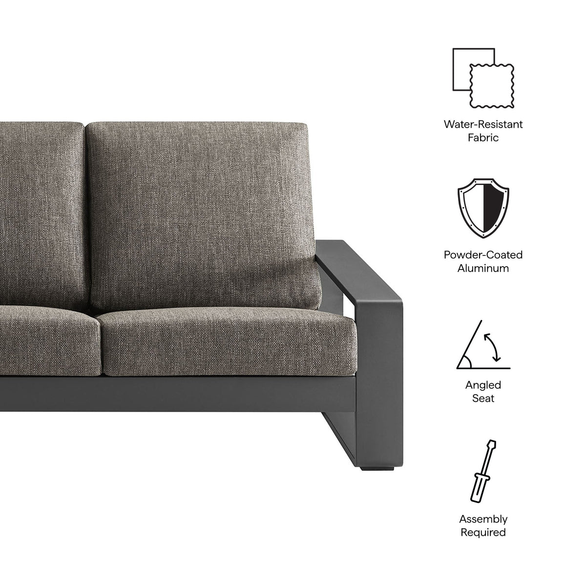 Lirienne Outdoor Patio Aluminum Sofa