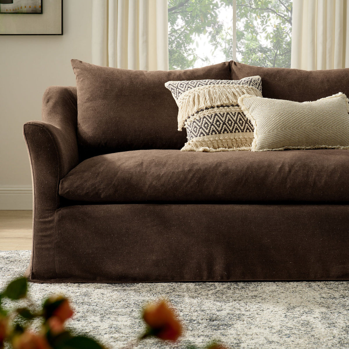 Somerset 92" Slipcovered Linen Blend Sofa - view 16